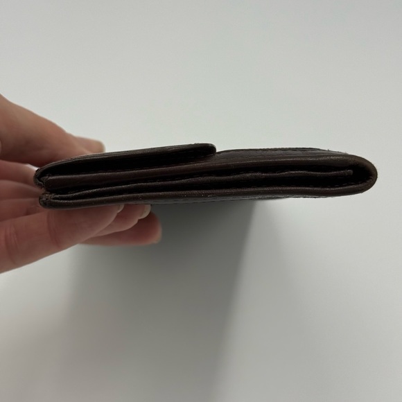 Fendi Dark Brown Leather and Canvas Double Snap Wallet - Picture 12 of 15